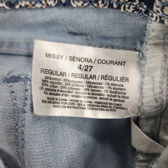 Vintage America Blues WOMENS SIZE 4R 27 Bestie Jeans Floral Denim Stretch - Picture 8 of 13